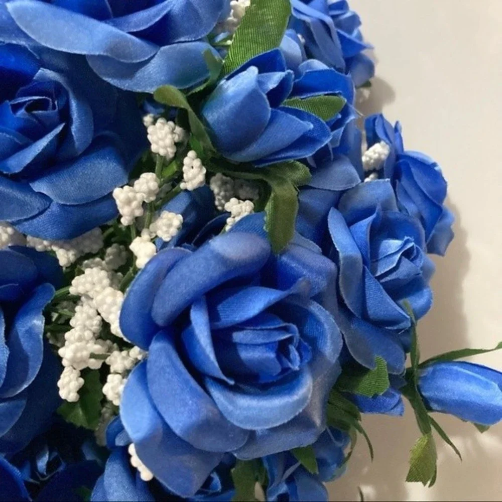 Artificial Flowers Blue 2 Bunches 16